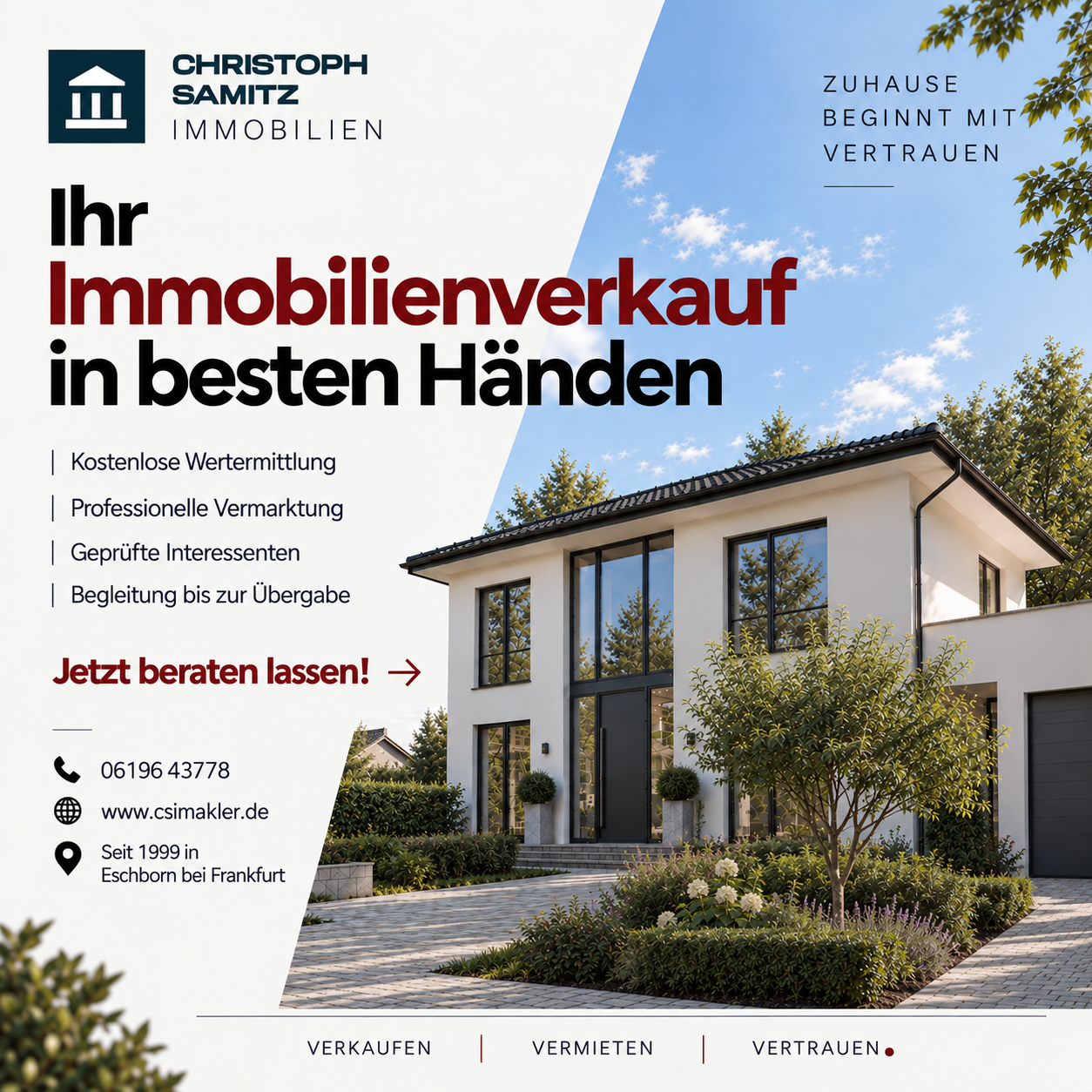 Nachher: modernes Immobilien-Plakat