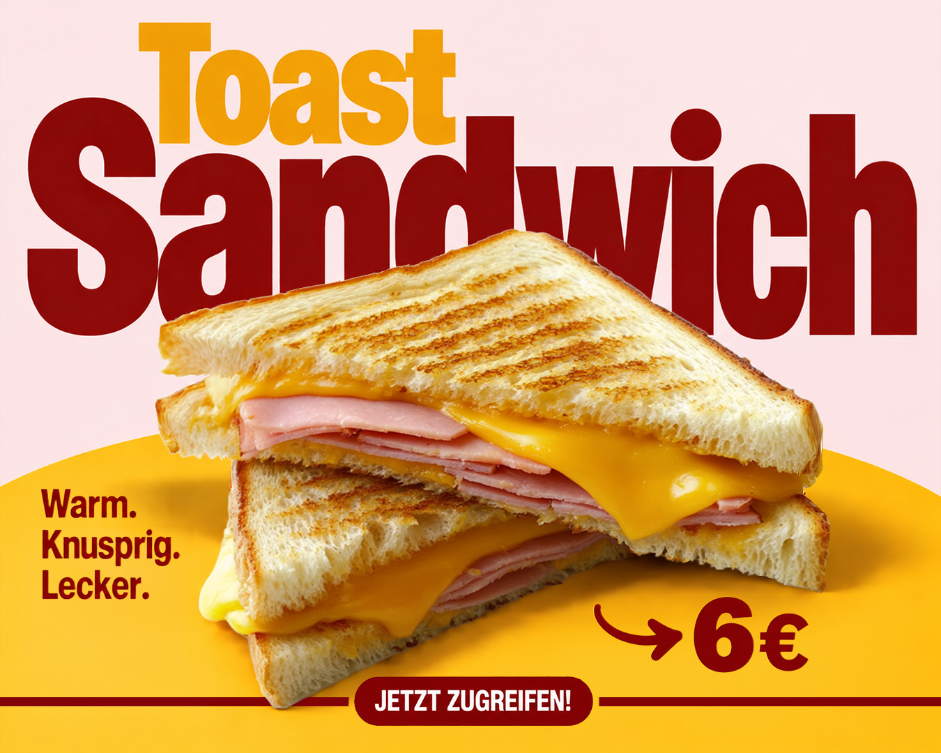 Nachher: modernes Toast-Sandwich-Plakat